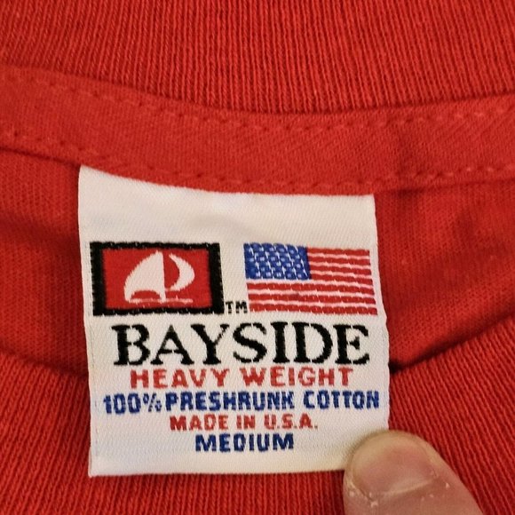 Vintage 90s History Nerd Embroidered Tshirt Red Mens Size‎ Medium USA Cotton - Picture 5 of 7